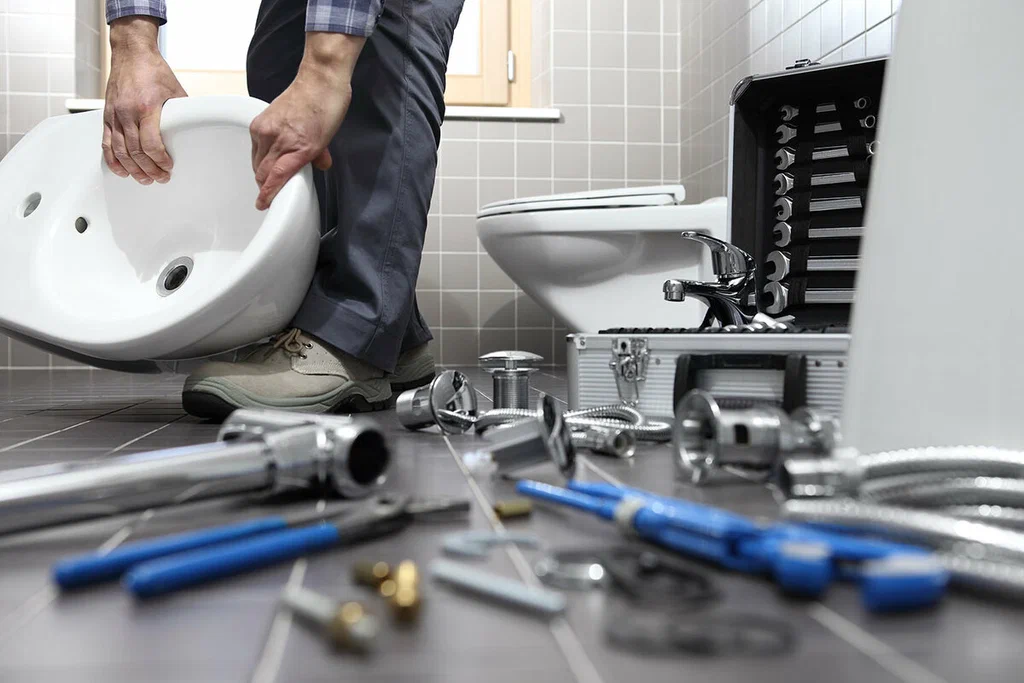 Plumbing tools prepared for a bathroom repair in Windsor